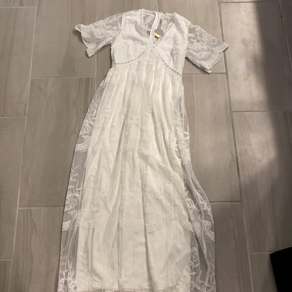 Pink Blush White Photoshoot Gown NWT!